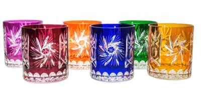 Colour crystal glasses for whisky 280ml