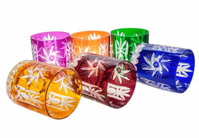 Colour crystal glasses for whisky 280ml