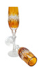 Bursztynowe kryształowe kieliszki do szampana 2 szt