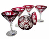 Rubinowe kryształowe kieliszki do martini 110ml  Młynek Oliwka