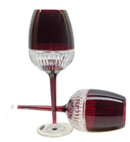 Ruby crystal wine glasses, 2 pcs