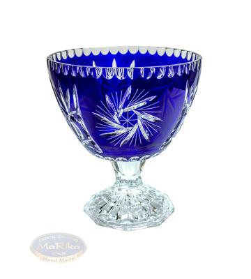 Cobalt crystal legged bowl 20 cm Mill Olive