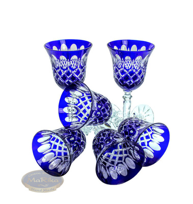 Cobalt crystal wine glasses 280 ml Crate Olive