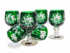 Emerald crystal 40ml vodka glasses Olive Mill