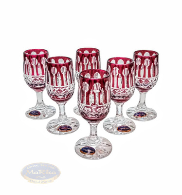 Ruby crystal vodka glasses 25 ml French
