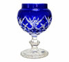 Kobaltowy  kryształowy świecznik  20 cm Ananas