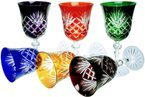 Coloured crystal wine glasses 220 ml Pineapple