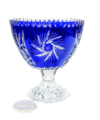 Cobalt crystal legged bowl 20 cm Mill Olive