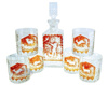 Crystal set with a hunting motif carafe and glasses for whisky