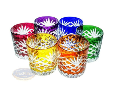 Colour crystal glasses for whisky 280ml