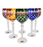 Coloured crystal wine glasses 280 ml Crate Olive