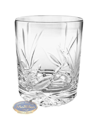 Crystal whisky glasses 350ml Frosted leaf