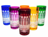Coloured crystal glasses for water and drinks 320ml French