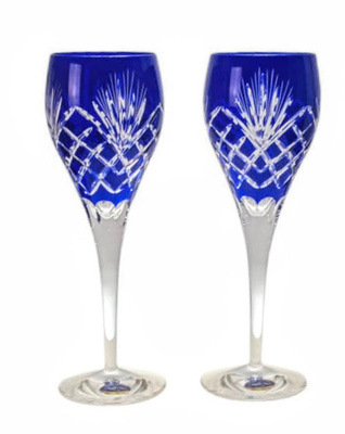 Cobalt crystal glasses 2 pieces
