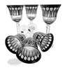 Black crystal wine glasses 280ml French