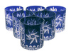 Cobalt crystal whisky glasses 280ml Olive Mill
