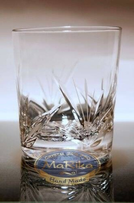Crystal whisky glasses 280 ml Frosted leaf