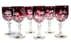 Ruby crystal wine glasses with engraved hunting motif 240ml