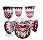 Ruby crystal wine glasses 220 ml Olive grate