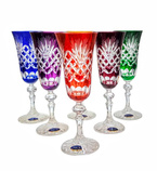 Kolorowe kryształowe kieliszki do szampana 150ml Ananas