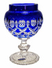 Cobalt crystal candle holder 20 cm Crate Olive