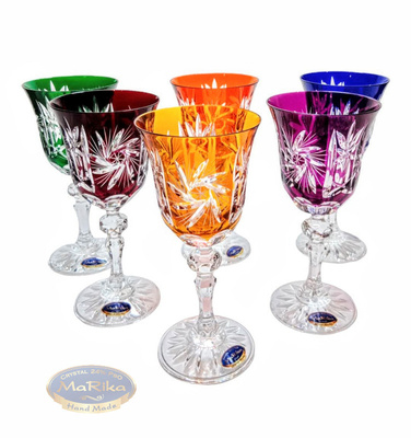 Coloured crystal wine glasses 170ml Olwik Mill