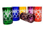Coloured crystal vodka glasses 30ml