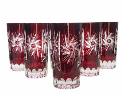 Ruby crystal water glasses 320ml Olive Mill