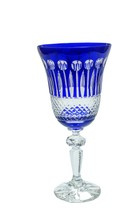 Cobalt crystal wine glasses 280 ml French