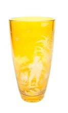 Amber engraved Hunting vase