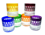 Coloured crystal whisky glasses 350ml
