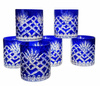 Cobalt crystal whisky glasses Pineapple 6 pieces