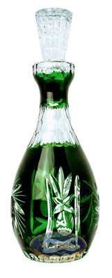 Szmaragdowa kryształowa karafka na wino 700 ml Młynek Oliwka