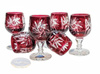 Ruby crystal vodka glasses 40ml Olive Mill 6 pieces