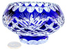 Kobaltowa  kryształowa misa na stopie 16cm Ananas