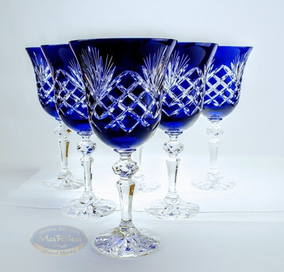 Cobalt crystal wine glasses 280ml Pineapple