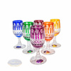 Coloured crystal vodka glasses 25 ml French