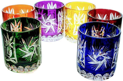 Colour crystal glasses for whisky 280ml