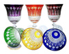 Coloured crystal wine glasses 280 ml French