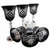Black crystal wine glasses 280 ml Pineapple