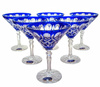 Kobaltowe kryształowe Martini 110 ml Krata Oliwka