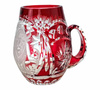Grawerowany Rubinowy  kryształowy kufel do Piwa 500 ml Żubr