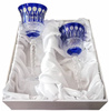 Cobalt crystal wine glasses 280ml French 2 pcs