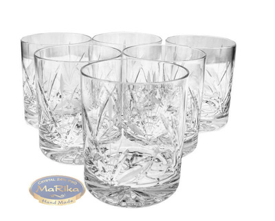 Crystal whisky glasses 350ml Frosted leaf