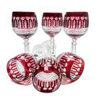 Ruby crystal wine glasses 280 ml French