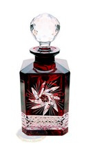 Rubinowa kryształowa karafka na whisky   Młynek Oliwka 700 ml