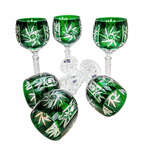 Emerald crystal wine glasses 280ml Olive Mill