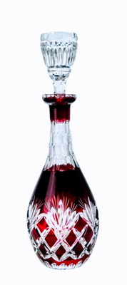 Rubinowa kryształowa karafka 700ml Ananas