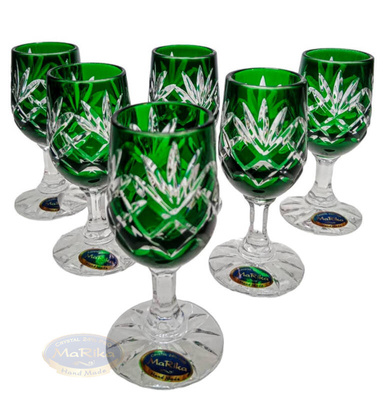 Emerald crystal vodka glasses 25ml Pineapple
