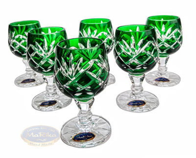 Emerald crystal vodka glasses 40 ml Pineapple 6 pieces